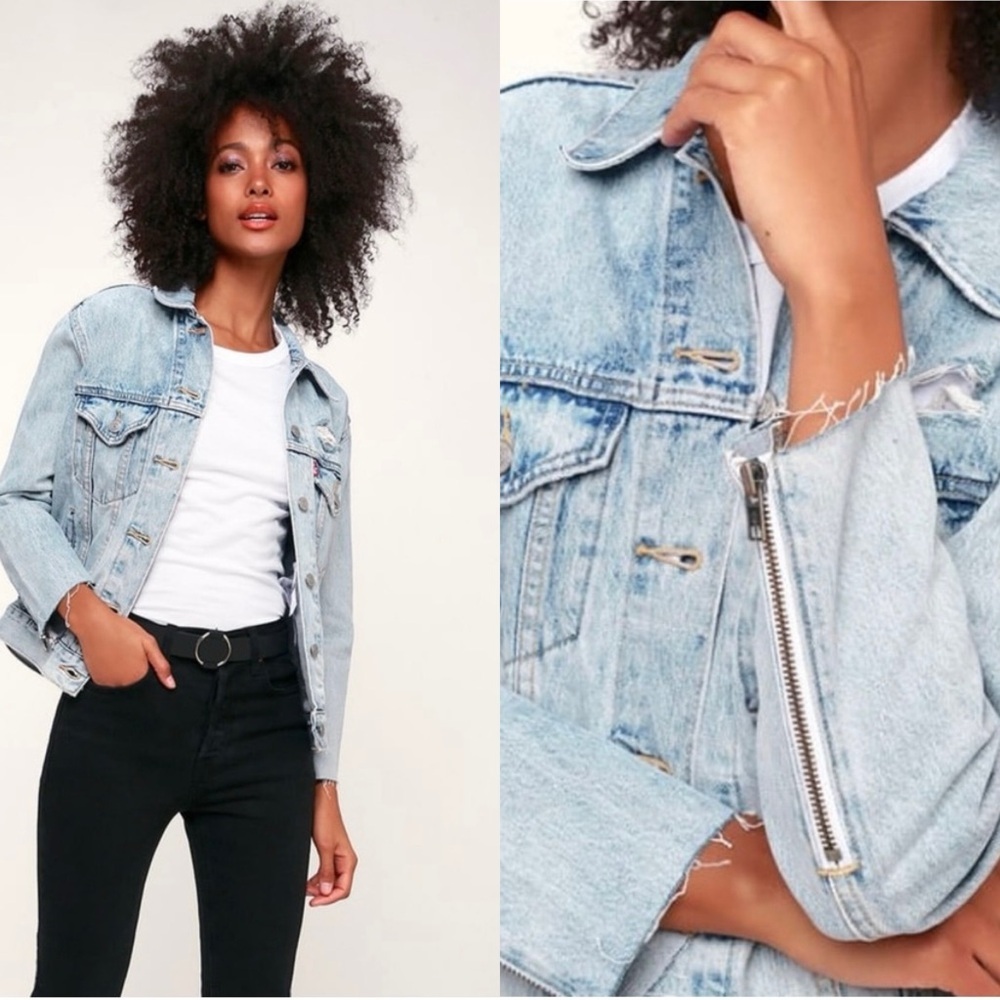 Levi’s‎ Ex-Boyfriend Zip-Sleeve Trucker Denim Jacket in Zip-By